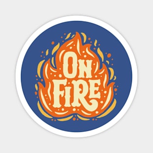 on fire font Magnet